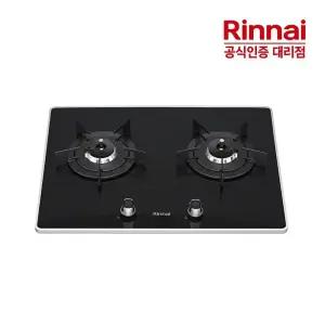 [전국설치] 린나이 2구 빌트인 가스레인지 RBR-P2501D 펄크리스탈 가스쿡탑