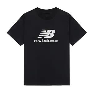 뉴발란스 ESS 스택드로고 면 남자 반팔티 반팔 티셔츠 블랙 MT41502-BK