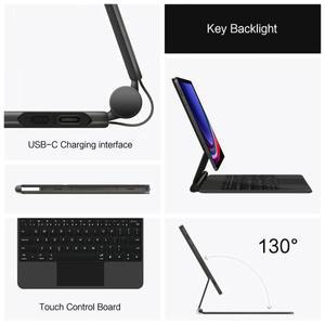 삼성 갤럭시 탭 S10 + S9 FE Plus S8 S7 11 인치12.4인치 터치 패드 백라이트 스마트 폴리오 키보드 커버