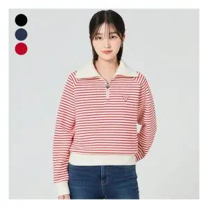 게스본사 여성 스트라이프 기모 반넥 집업 OO4KE401 248441