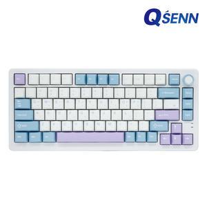 큐센 Q75 PBT 풀윤활 가스켓 유무선 기계식 키보드  블루퍼플 오테뮤 크림옐로우 PRO