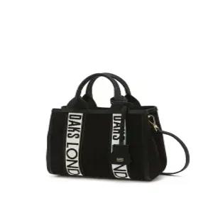 닥스 액세서리 여성 24FW [스테디셀러] 블랙 로고프린트 캔버스 토트백 WCBA4F565BK