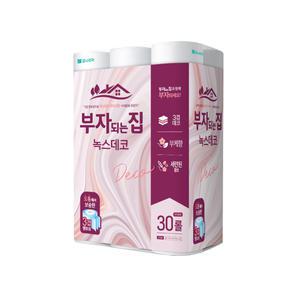 모나리자 부자되는집 녹스 데코 3겹 30롤 1팩 화장지 (30M)