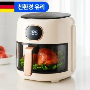 글라스 에어프라이어 소형 저소음 보이는 미니 유리 에어프라이기 4L
