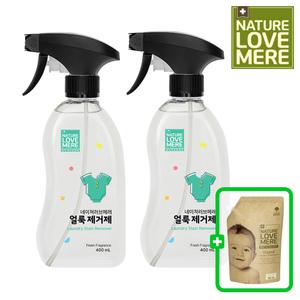 네이쳐러브메레 아기 얼룩제거제 용기형 400ml 2개+세제 리필 500ml 1팩