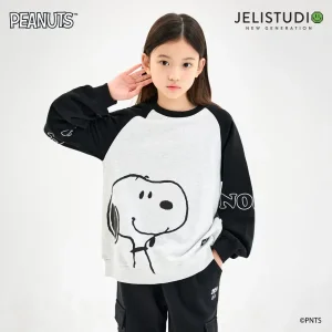 [피너츠]스누피 페이스레글런맨투맨티셔츠
