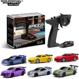 RC카 터보 레이싱 176 C64 C73 C72 C74 자이로 라디오 드리프트 RC 차량용 성인 비례 RTR 키트