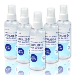 스테럴라이즈 플러스 클린 세니타이저 에탄올 스프레이 휴대용 미니 포켓 손 소독제 살균 세정제 100ml 5개