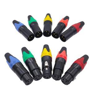 Xlr 커넥터 블랙 오디오 플러그 마이크 3 핀 스피커 암수 컬러 5 개