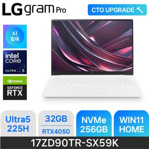 ND - LG전자 그램 프로17 17ZD90TR-SX59K 화이트 U5(S2) RTX4050 애로우레이크 D5 32GB / 256GB / W11H