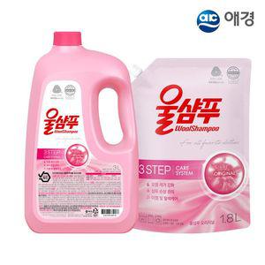 울샴푸 중성세제 오리지널 용기 3L 1개+리필 1.8L 1개