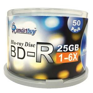 Smartbuy 200 팩 Bd-r 빈 블루레이 6X 녹화 미디어 상단 데이터 디스크 스핀들 로고 비디오 25GB 가능 단층