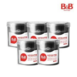 [비앤비]순면 저자극 참숯 까만 면봉 150p X 5개
