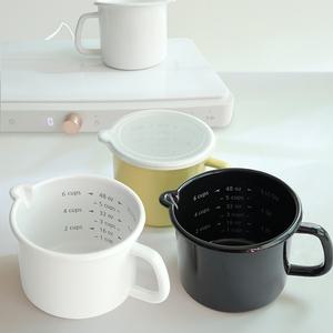 하코야 법랑 원형 주둥이형 핸디포트1.7L 라지SIZE/저그 밀크팬 소스팬/조미료스토커 보관용기