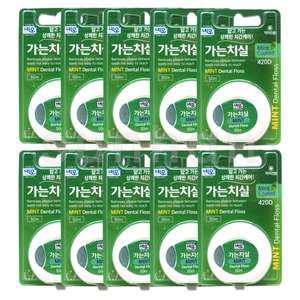 네오 가는치실 (민트) 420D 50m X10개/치간케어 치태 입냄새 제거 잇몸질환예방 얇은 치실