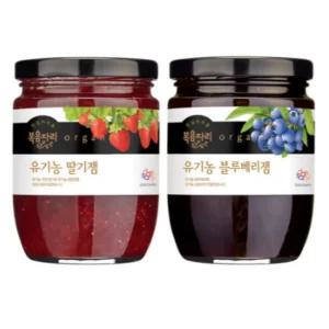 맛있게 건강한 올가닉 잼! 복음자리 유기농 딸기잼360g + 복음자리 유기농 블루베리잼340g 음료베이스 홈카