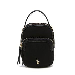 [헤지스](대전신세계)[CRYSTAL PUPPY] 블랙 나일론 더블지퍼 큐빅장식 크로스 미니백 HIWA4F430BK