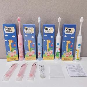 어린이용 음파 전동 칫솔 USB 청소 브러시 헤드 교체 만화 사랑스러운