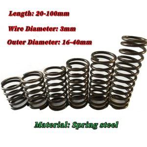 장력 20 16 3MM OD 검정색 직경 40MM 강철 스프링 와이어 100MM 압축 압력
