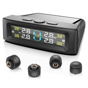 4개의 방수 센서가 있는 Avutrel 타이어 공기압 모니터링 시스템(TPMS) 태양광/USB 충전기 6 알람 모드, RV/SUV/캠퍼/트레일러/트럭용 실시간 기능