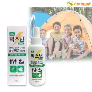 V 벅스탄 패밀리 120ml x 1개 / 모기기피제 해충 진드기 퇴치 캠핑 등산 야외활동 레몬향 유아 아기