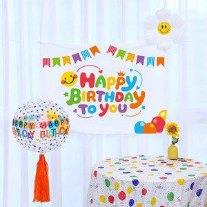 [피앤비유니티]생일파티풍선 현수막세트 데이지