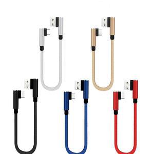 USB C 타입 짧은 충전 케이블 마이크로 USB 케이블 2A 고속 충전 미니 익스텐션 케이블 25cm 90 도 엘보