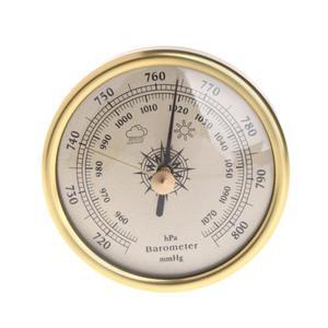벽걸이 기압계 골드 컬러 라운드 다이얼 공기 기상 관측소 테스터 도구 72mm 1070hPa