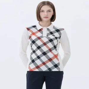 닥스 골프 여성 24SS [클리어런스][스테디셀러]베이직체크스트레치긴팔폴로티셔츠 (BEIGE) WNTS4A90