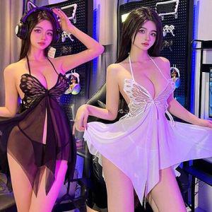나비슬립원피스 코레 섹시 망사 란제리 성인용 속옷소품