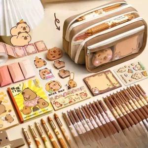 문구세트 초등 학생 학교 선물 팩 상자 귀여운 카피바라 생일 선물 소녀
