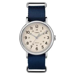 Timex 남성용 위켄더 스트랩 가죽 40mm 시계