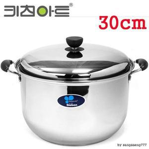 [라이프사이클_생활]키친아트 냄비 지벤스텐 곰솥 30cm 열효율이 뛰어난 3중 바닥면 스테인레스 스팀 (S...
