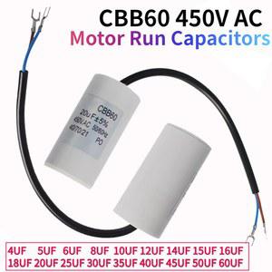 1PC CBB60 모터 450VAC 4UF 18UF 15UF 3UF 8UF 10UF 20U 시작 12UF 5UF 커패시터 6UF 450V 세탁기