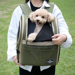 강아지 애견 이동가방 외출 앞가방 카키