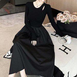 편한 A라인 원피스 2중 펀칭 페이크 (WFFO9SQ)