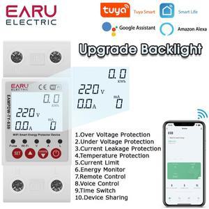 230V TUYA WiFi 스마트 회로 차단기 스위치 전압 및 누설 보호 기능이있는 에너지 미터 계량 타이머 릴레이