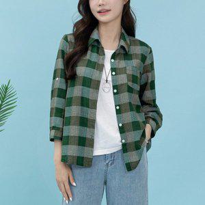 [디얼마미] 슬라브 체크 7부 남방 /마담 미시 중년 여성 빅사이즈 40대 50대