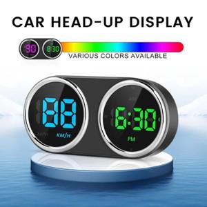 자동차 오토바이 전자 시계 GPS HUD KM/H 속도 측정기 7 색 헤드 업 디스플레이 플러그 앤 액세서리