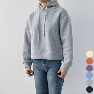 여성 융털안감 세미크롭 짧은 후드 티셔츠 숏 후드티