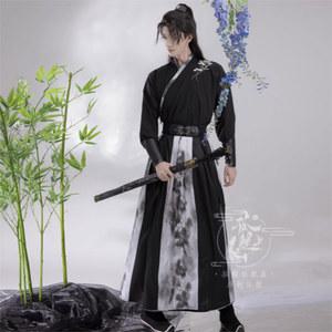 흑룡포 협객 한복 코스튬 망토 검정색 호위 연극 재킷 남자 호위무사 호의무사 두루마기