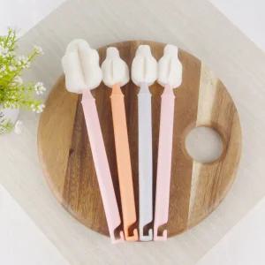 예꼬맘 젖병솔 4P 세트 롱핸들 아기 젖병 세척솔 신생아 유아 젖꼭지솔 텀블러 물병
