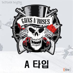 GUNS N ROSES 스티커/건즈 앤 로지즈/장미/총/해골/악마/괴물/몬스터/할리/자동차/바이크/오토바이/car/튜닝/tuning/스키/스노우보드/알파인보드/