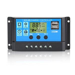 아네른 30A PWM 태양광 충전 컨트롤러, 12V 24V 패널 배터리 인텔리전트 레귤레이터(조정 가능한 LCD 디스플레이 포함), 듀얼 USB 포트, 자동 파라미터 타이머 설정, 다중 부하 제어 모드