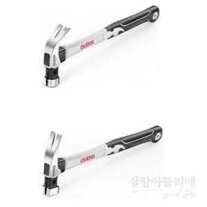 살랑아뜰리에 OUDIS 스틸자석망치 둥근 사각형 쇠망치 빠루 가정용 캠핑 공구 장도리