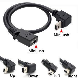 [누리사운드]미니 USB 케이블 5 핀 수 플러그 암 잭 연장 데이터 어댑터 리드 직각 90 도 코드 25cm