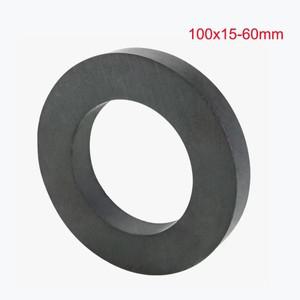 대형 세라믹 링 자석, 과학 실험용 구멍이 있는 산업용 등급 8 페라이트 자석-OD100mmxID60mmx15mm
