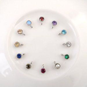 싼비즈 [7341-01]탄생석펜던트 큐빅탄생석한고리 3mm OR ,1개