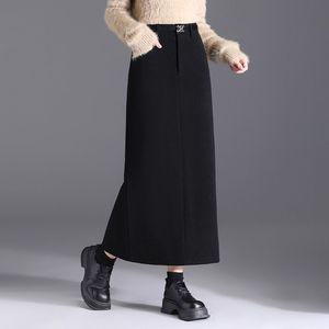 여자 H라인 스커트 레오파드 겨울 힙스터 가을 롱 YJ4
