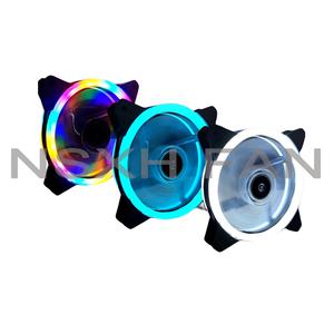데스크탑 호스트 컴퓨터 케이스 FAN 오로라 RGB 이클립스 LED 색상 변경 듀얼 조리개 수냉 저소음 냉각 12c